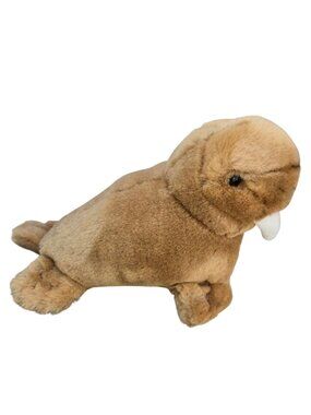 Walrus Plush Toy Brown Soft Stuffed Animal Vintage AS IS 8 Inch